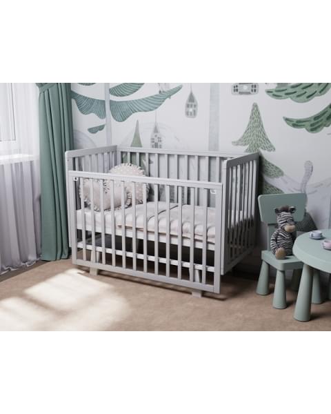 Детская кроватка Incanto Anniken NEW с маятником серый-белый