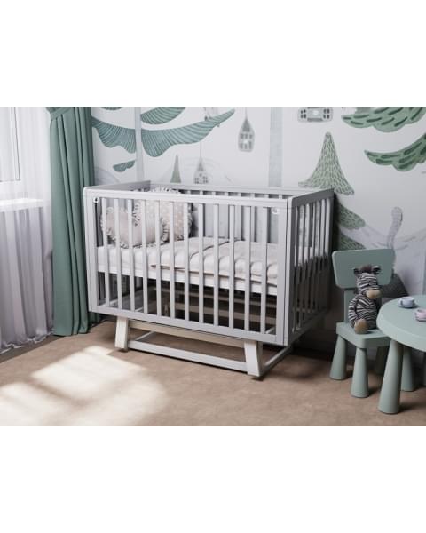 Детская кроватка Incanto Anniken NEW с маятником серый-белый