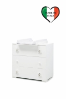 Тумба-комод с пеленальным столом Erbesi Tato белый/песочный