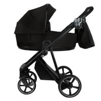 Детская коляска Roan Sol 2.0 Vintage Leather 2 в 1 Black/Black/руч.Черный