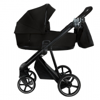 Детская коляска Roan Sol 2.0 Vintage Leather 2 в 1 Black/Black/руч.Черный