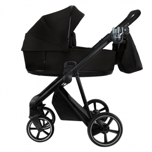 Детская коляска Roan Sol 2.0 Vintage Leather 2 в 1 Black/Black/руч.Черный