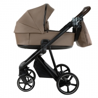 Детская коляска Roan Sol 2.0 Vintage Leather 2 в 1 Camel/Black/руч.Тем.коричневый