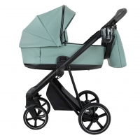 Детская коляска Roan Sol 2.0 Vintage Leather 2 в 1 Misti Mint/Grey/руч. Серый