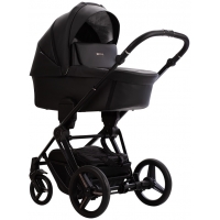 Детская коляска Bebetto Monti Pro 2 в 1 01 Dark (черная кожа)