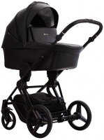 Детская коляска Bebetto Monti Pro 2 в 1 01 Dark (черная кожа)