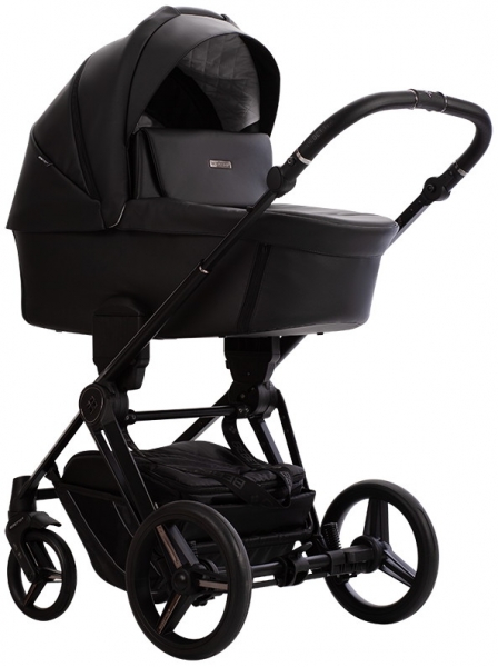Детская коляска Bebetto Monti Pro 2 в 1 01 Dark (черная кожа)