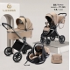 Коляска детская Luxmom 777 Fantis 3 в 1 хаки (бежевый) 2025