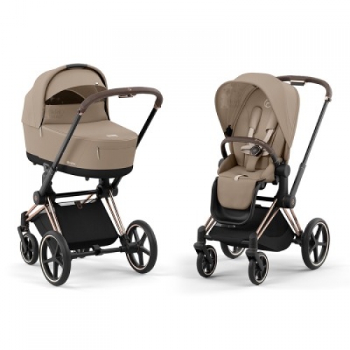 Коляска 2 в 1 Cybex Priam IV Chrome Brown complete Cozy Beige