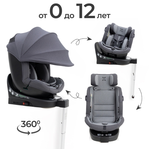 Автокресло Agex Drive i-Fix (0-36 кг), Grey (Серый)