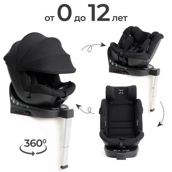 Автокресло Agex Drive i-Fix (0-36 кг), Black (Черный)