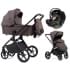 Детская коляска Peppy Monaco 3 в 1 с автокреслом First Brownie коричневый, рама черная
