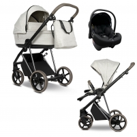 Детская коляска Roan Sol 2.0 Vintage Luxury 3 в 1 с автокреслом Tutis Elo Lux EduSky Black Pixel/Light (PIX/50/L)