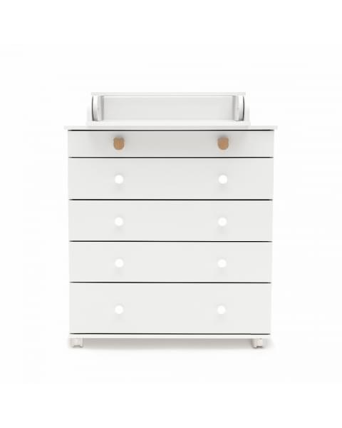 Комплект: детская кровать Woodix Classic Go (маятник продольный) + комод Agex Lino белый