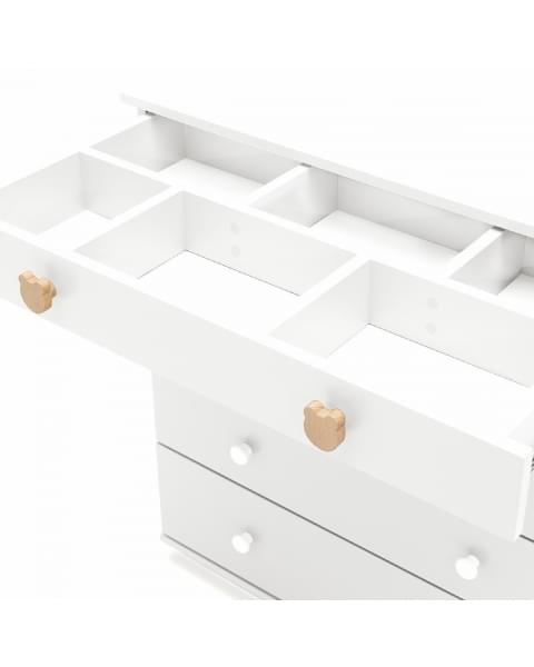 Комплект: детская кровать Woodix Classic Go (маятник продольный) + комод Agex Lino белый