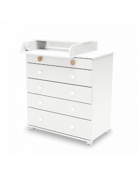 Комплект: детская кровать Woodix Classic Go (маятник продольный) + комод Agex Lino белый