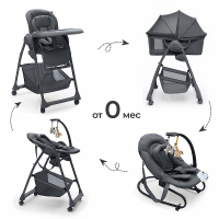Стульчик для кормления Agex Seat’n Sleep 4 в 1, Dark Grey (Темно-серый)