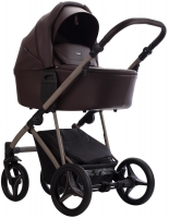 Детская коляска Bebetto Pelpasso Pro 2 в 1 05 Kaszmir коричневая кожа/бежевая рама