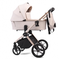 Коляска детская Peppy Monaco Plus 2 в 1 Beige (бежевый) рама беж, шлифованный алюминий