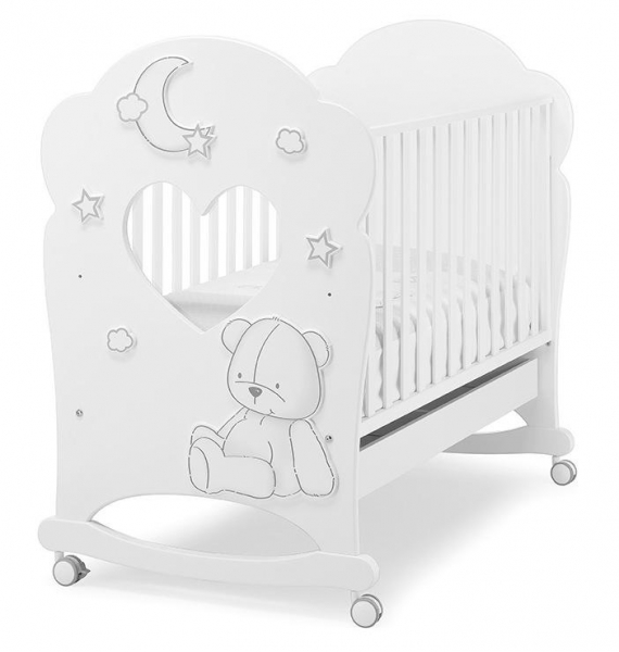 Детская кровать Erbesi Stella с окном белый/серый