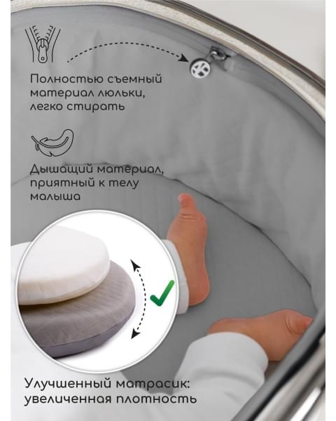 Коляска 3в1 AmaroBaby Motus V2 Белый (2025)