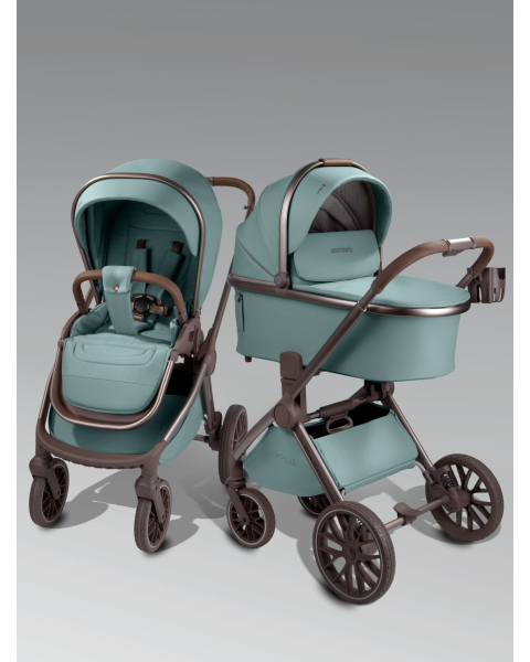 Детская коляска AmaroBaby Motus Premium Ecco Exclusive 3 в 1 с автокреслом Rant Miro лагуна