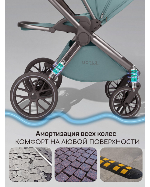 Детская коляска AmaroBaby Motus Premium Ecco Exclusive 2 в 1 лагуна