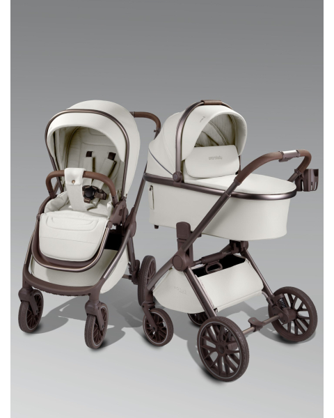Детская коляска AmaroBaby Motus Premium Ecco Exclusive 2 в 1 молочный