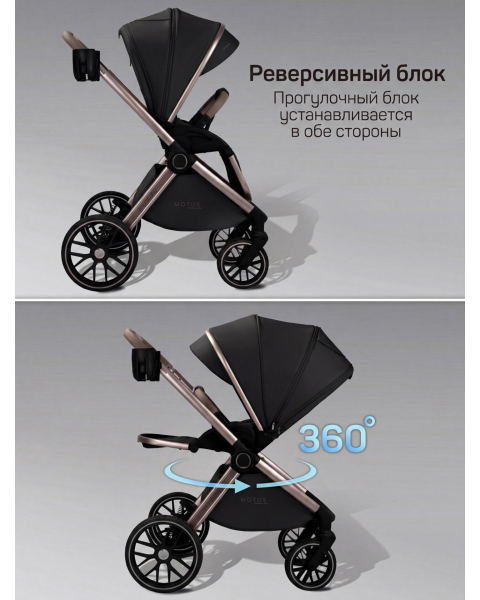 Детская коляска AmaroBaby Motus Premium Ecco Exclusive 2 в 1 черный