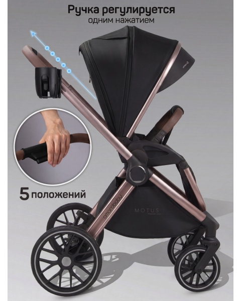 Детская коляска AmaroBaby Motus Premium Ecco Exclusive 2 в 1 черный