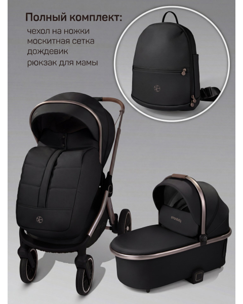 Детская коляска AmaroBaby Motus Premium Ecco Exclusive 2 в 1 черный