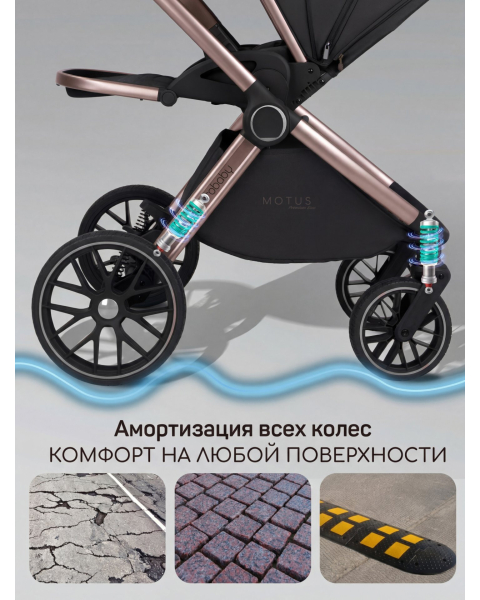 Детская коляска AmaroBaby Motus Premium Ecco Exclusive 2 в 1 черный