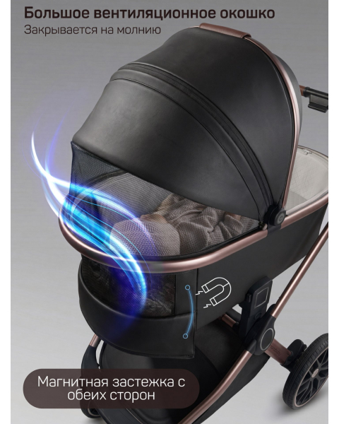 Детская коляска AmaroBaby Motus Premium Ecco Exclusive 2 в 1 черный