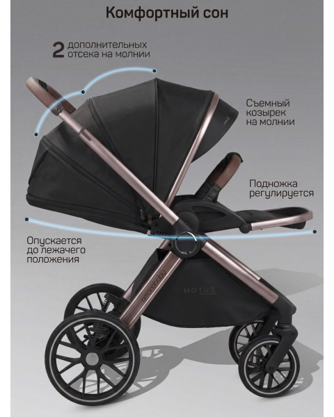 Детская коляска AmaroBaby Motus Premium Ecco Exclusive 2 в 1 черный