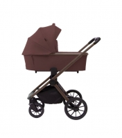 Детская коляска Peppy Monaco 3 в 1 с автокреслом First Burgundy (винный) рама коричневая