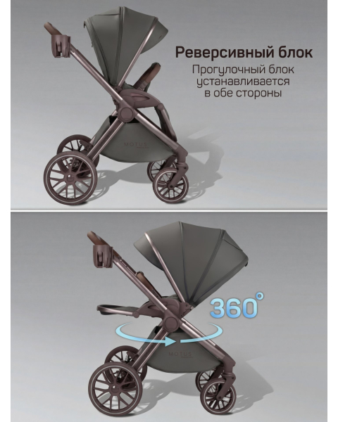 Детская коляска AmaroBaby Motus Premium Ecco Exclusive 2 в 1 серый
