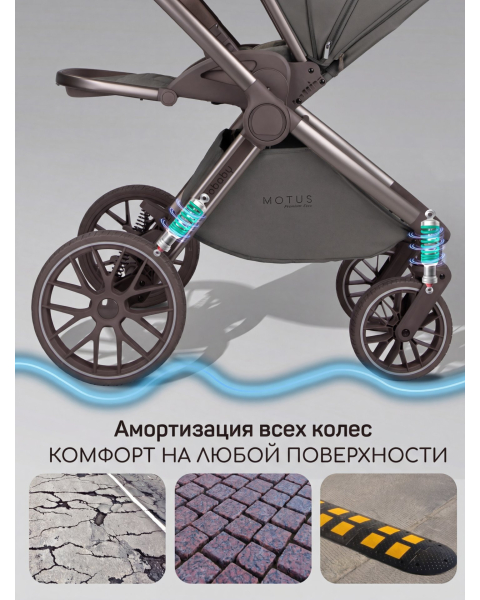 Детская коляска AmaroBaby Motus Premium Ecco Exclusive 2 в 1 серый