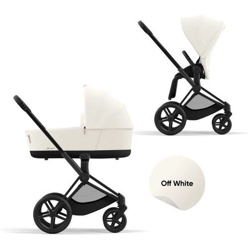 Коляска 2 в 1 Cybex Priam IV Matt Black complete Off White