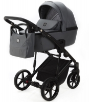Детская коляска Adamex Mobi Deluxe New 2 в 1 MN-SA32 СЕРАЯ КОЖА