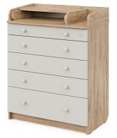 Детский пеленальный комод Атон М MAKS ЛДСП 80/5 с органайзером дуб канзас-белый