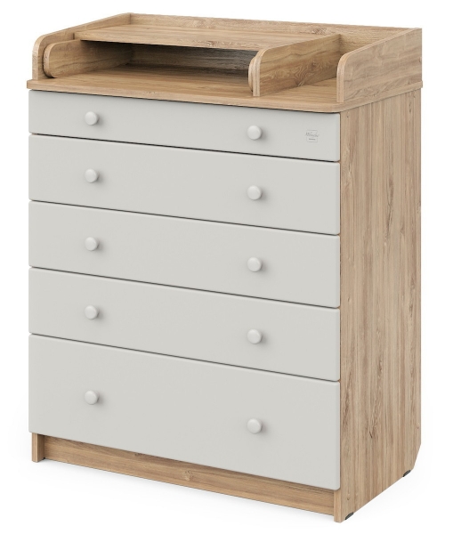 Детский пеленальный комод Атон М MAKS ЛДСП 80/5 с органайзером дуб канзас-белый