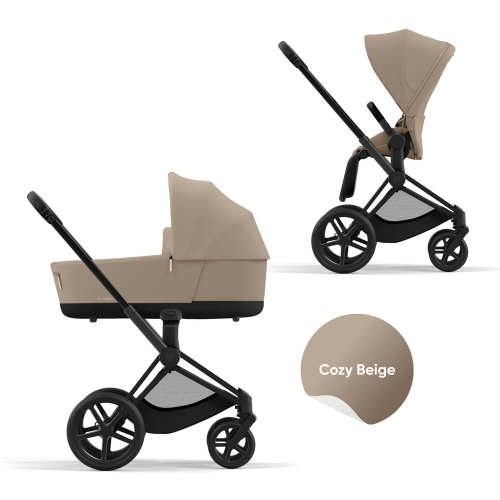 Коляска 2 в 1 Cybex Priam IV Matt Black complete Cozy Beige