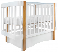 Кровать детская Pituso Olivia (маятник/ящик/автостенка) 120*60 см Белый-Бук