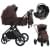 Детская коляска Peppy Monaco 3 в 1 с автокреслом First Burgundy (винный) рама коричневая