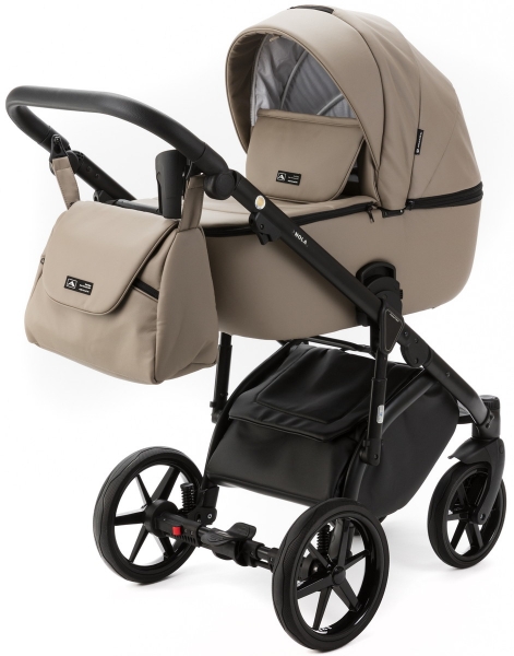 Детская коляска Adamex Nola Deluxe 3 в 1 N-SA09 (Т.БЕЖ. КОЖА)