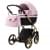Детская коляска Adamex Chantal Special Edition Deluxe 2 в 1 C132-B (РОЗОВ.ЗЕФИР.КОЖА+ЧЕРН.РИФЛЕН.ДНО+ЗОЛОТ РАМА)
