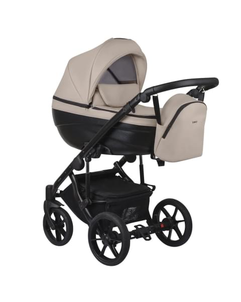 Детская коляска Bexa Ideal Eco 2 в 1 IE03 черный+т.бежевая кожа