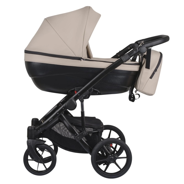 Детская коляска Bexa Ideal Eco 2 в 1 IE03 черный+т.бежевая кожа