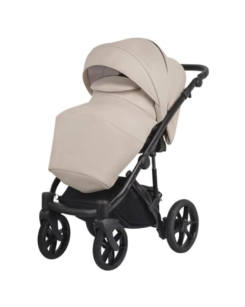 Детская коляска Bexa Ideal Eco 2 в 1 IE03 черный+т.бежевая кожа