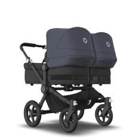 Коляска 2 в 1 Bugaboo Donkey 5 Twin Midnight Black/Stormy Blue шасси Black